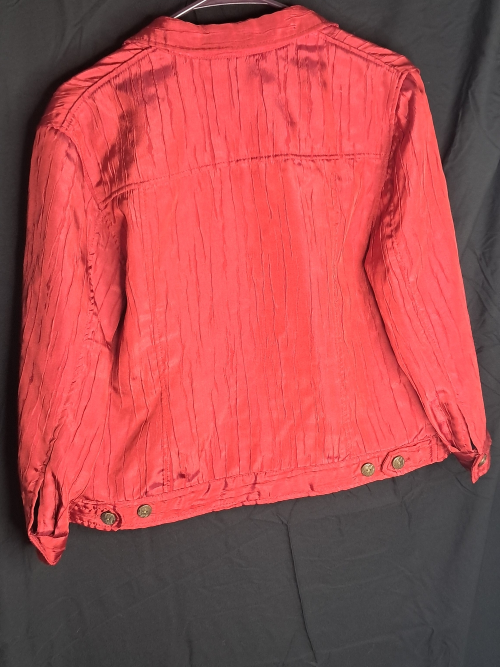 Ruby Rd. Textured Red Button-Front Jacket - Picture 5 of 6